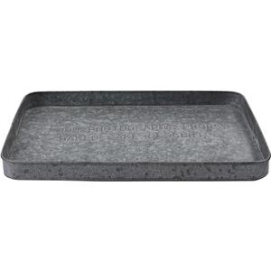 Rectangular Galvanized Metal Tray Vintage Bathroom Storage Home Decorative Centerpiece Table,Farmhouse Look Rustic Accessories