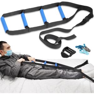 Bed Ladder Assist, Pull up Helper and Sit up Helper 4 Handle Grips, Bed Rail Assistance Devices Adjustable Length Bed Lift for Most Beds Mobility Aid for Elderly, Handicapped, Injured (160 INCHES)