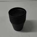 7 Inch Thick Plastic Plant Pots with Drainage Holes and Trays  6 Pack Nursery Pots for Indoor & Outdoor House Plants, Seedling Starter Planters for Garden Flowers, Matte Black
