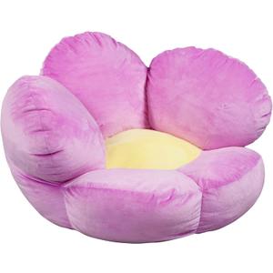 ECR4Kids SoftZone Flower Cozy Cushion, Floor Pillow, Bright Purple