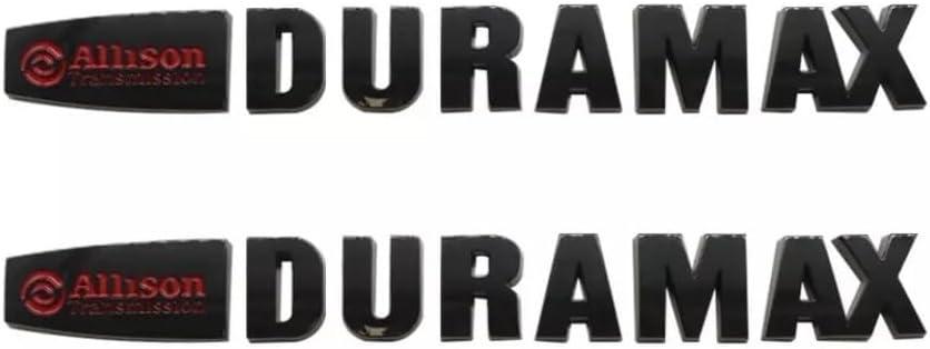 Hood Side Emblem Badge Compatible with Allison Transmission Duramax 2PC (Black Red) Hood Side Emblem Badge Compatible with Allison Transmission Duramax 2PC (Black Red)