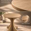 24In Walnut Round Side Table, Modern Minimalist Accent End Table with Curved Tripod Base, Compact Large Round Sofa Side Table, Easy Assembly Coffee Table for Living Room Bedroom Balcony