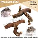 PINVNBY 2 PCS Wooden Hamster Climbing Branches 5.9 in Natural Grapevine Syrian Hamster Chewing Toys Small Animal Habitat Decor Accessories for Gerbils Mice Rat and Dwarf Pets