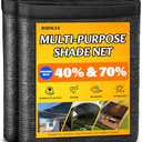 JOJOLEE 40% Sun Shade Cloth, 12x12FT Shade Net Mesh Tarp with Grommets, Black Sunblock Cover for Outdoor Patio Plants, Pergola, Greenhouse, Chicken Coop, Backyard, Balcony