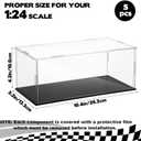 5 PCS Acrylic Display Case for 1: 24 Scale Clear Display Boxes with Plastic Base, Model Showcase & Storage Organizer