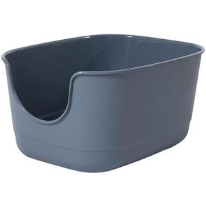 SpaceTime Extra Large Litter Box with High Sides,24.2" Lx16.3 Wx12.9 H XL Multi Cat Litter Pan for Kitty,Cat Boxes for Indoor Cats,Jumbo Litter Boxes for Big Cats,Anti-Splashing,Easy to Clean (Grey)