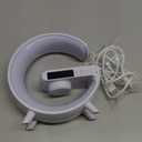 Aeehuck Mini Wireless Speaker with Atmosphere Light, Wireless Charging, Alarm Clock and Bedside Lamp (White)