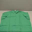 AISEW Womens Cotton Button Down Short Sleeve Shirts Summer Casual Dress Shirt Collared Work Office Blouse (Green, XXL)