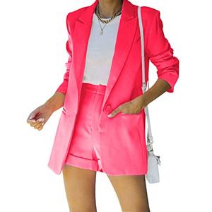 Fisoew Women's 1 Piece Solid Short Pants Rose Red, L
