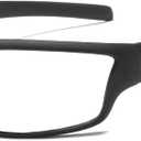 willochra full lens Safety Glasses with Readers Wrap Around Sport Magnifying Blue Light Blocking Reading Goggles for Men (1.0 Diopters, Black Red)