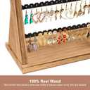 Poyilooo Earring Holder Organizer, Rustic Wood Earring Holder Stand, 5 Layer Jewelry Holder Organizer with 270 Earring Tree Holes Display Rack for Stud Earrings & Hoop Earrings, Gifts for Women