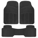 BDK ProLiner Car Floor Mats for Cars Trucks SUV, 3-Piece All-Weather Heavy Duty Rubber Liners with Universal Trimmable Fit, Durable Waterproof Vehicle Auto Floor Mats with Capture Ridges Black