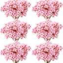 Tigeen 36 Pcs Artificial Cherry Blossom Flower Silk Cherry Blossom Branches 15.7 Inch Fake Floral Branches Bundles Faux Flower Stems for Vase Home Wedding Table Centerpiece (Pink)