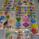 QUOKKA Wooden Puzzles for Toddlers 1-3 6XSET Chunky Toddler Puzzles Ages 2-4 Learning Animals Numbers Alphabet Montessori Toy for Kids 3-5 Wood Games Gift for Boys & Girls - FSC Certified Wood