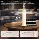 Waterless Scent Diffuser Starter Kit with 5 Oils, Luxury Hotel Style Cold Air Diffuser Oil Machine for Home, 1000 Sq Ft Coverage, Quiet Nebulizing Aromatherapy with Remote, Tower Fabric Design, Cream