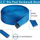 Pool Backwash Hose 2.5" × 65 ft Heavy Duty Flexible PVC Discharge Hose