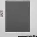Cordless Roller Shades 100% Blackout Blinds for Windows and Doors, Pull Down Room Darkening Window Shades, Easy to Install for Home and Office, Grey, Fixed 75 Inches High, 42 Inches Width