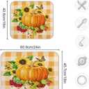 ODAWA Sunflower Autumn Pumpkin Dish Drying Mat, Drying Mat For Kitchen Counter, Absorbent Polyester Material, Heat-resistant Drying Mat 18 In x 24 In