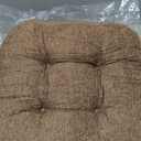 downluxe Chair Cushions for Dining Chairs 4 Pack, Tufted Indoor Chair Pads with Non-Slip Bottom, U-Shaped Kitchen Chair Cushions, 17"x17"x4", Brown