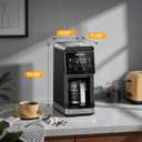 AIRMSEN Grind & Brew Coffee Maker with Built-in Grinder, Programmable Single Serve Coffee Maker - 5 Cup-800ML, 3 Grind Settings, Auto Keep Warm & Glass Carafe for Small Home and Office (Pure Black)