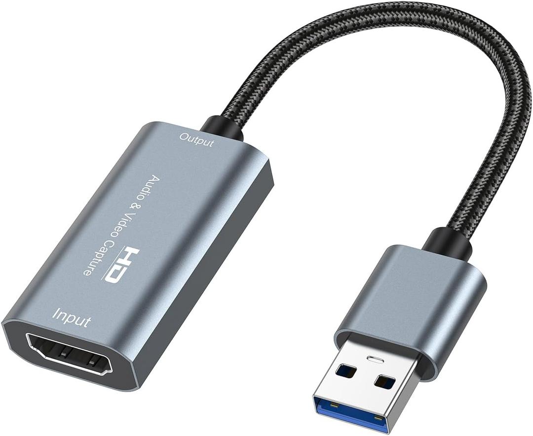 Video Capture Card, 4K HDMI to USB 3.0 Capture Card for Streaming Audio Video Recording with 1080P 60FPS Output, Compatible with PS5/4, Switch, Camera PC, Windows Mac OS System OBS Zoom