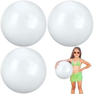 kymqlyw 4 Pcs 12 Inch Solid White Beach Balls Inflatable Beach Balls Bulk Large Blow up Pool Game Toys for for Summer Beach, Pool and Summer Birthday Party Supplies (White)