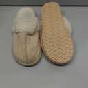 Litfun Women's Fuzzy Memory Foam Slippers Fluffy Winter House Shoes Indoor and Outdoor, Apricot 7-7.5