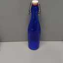 Teenyyou 3 Pcs Cobalt Blue Glass Bottle 500 ml / 16.9 oz Decorative Bottles Cobalt Blue Swing Top Glass Bottles with Airtight Lid for Centerpieces Garden Decor, Bottle Tree (EXP 07/07/27)
