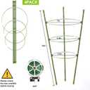 Kgozwon 4 Pack Tomato Cage Plant Support Cages for Garden, 18 inches Trellis for Climbing Plants, Upgrade Garden Plant Stakes with Adjustable Ring, Tomato Rings for Support, with Twist Tie