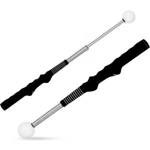 Retractable Golf Swing Training Aid - Golf Swing Trainer, Portable Grip Trainer with Click Feedback for Chipping Hitting, Ideal for Beginners, Indoor & Outdoor Practice, Black