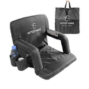 HITORHIKE Stadium Seat for Bleachers or Benches Portable Reclining Foldable Type Stadium Seat Chair with Padded Cushion Chair Back and Armrest Support (Black,25")
