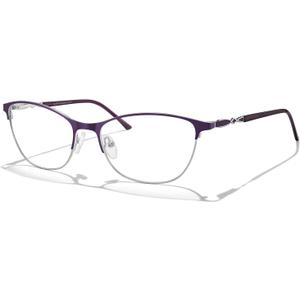 Cat Eye Reading Glasses For Women O2108 - Blue Light Blocking, Silver&purple-53, 1.25 x 