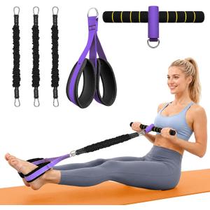 Upgraded Pedal Resistance Bands with Handle, 3 Heavy Tube Adjustable Exercise Bands Set Ideal for Women and Men, Sit Up Exercise Equipment for Abdomen, Waist, Arm, Core/ABS, Leg, Physical Therapy