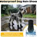 4Pcs Waterproof Dog Boots for Small Medium Dogs, Anti-Slip Silicone Dog Shoes for Rain, Hot Pavement, Mud, Snow, Puppy Paw Protectors for Teddy Pomeranian Bichon