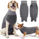 Dotoner Dog Surgery Recovery Suit Dog Suit for Male Female Neuter Anti-Lick Abdominal Wounds Bite Protective Outfit Alternative E-Collar & Cone Breathable Spay Suit for Medium Large Dogs (XXL)