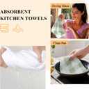 Sage Green Plaid Kitchen Towel White Dish Cloths Set of 2, Microfiber Soft Minimalism Buffalo Check Hand Towels, Modern Gingham Pattern Absorbent Quick Drying Dishcloths for Bath Sink 18 x 28 Inches