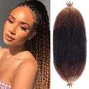 20 Inch 3 Tones Pre-Separated Springy Afro Twist Hair 8 Packs Spring Twist Hair For Distressed Soft Locs Marley Twist Ombre Brown Braiding Hair Synthetic Hair For Black Women (8 Strands/Pack,1B3027#)