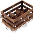 Rustic 6 Bottle Wood Wine Racks Countertop, 13 x 8 inch Burning Finished Bottle Caddy, Handmade Farmhouse Wooden Wine Crates, Bottle Holder Decorative for Milk, Gifts for Wine Lovers, 13.6" X 8.5" X 6.7"