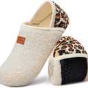 Tanamo House Slippers for Women Men Indoor Barefoot Slippers Socks Slip on House Shoes Cozy Comfy Slippers for Home Bedroom Travel Yoga (9-10 Women/8-9 Men, Leopard Kahaki)
