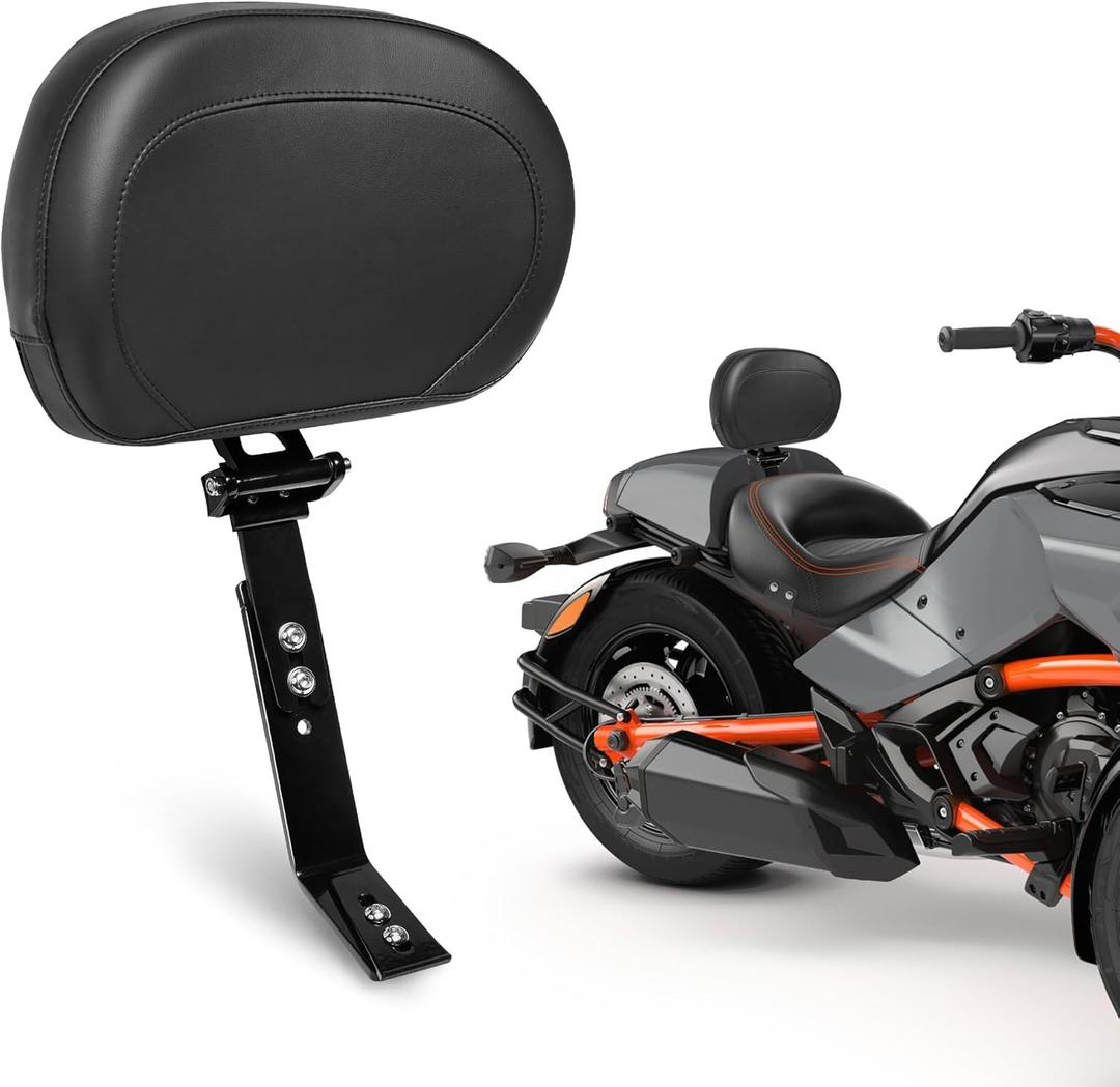 Adjustable Driver Backrest Mount Kit with Storage Pouch Fit for Can-AM Spyder F3 (2015-2023) & F3-S (2015-2025) & F3-L (2016-2025) & F3-T (2016-2025)