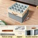 Shoe Organizer for Closet, 2 Pack Foldable Shoe Storage Organizer Box Bin with Adjustable Dividers and Clear Cover, Fits up to 16-32 PairsGrey&Beige