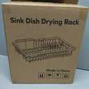 JASIWAY in Sink Dish Drying Rack, Expandable Stainless Steel Dish Drainers for Kitchen Sink, Over Sink Dish Drying Rack with Utensil Holder, 13.1''~16.6''D x 11.8''W, Black