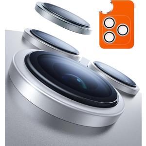 TORRAS 3-Year Ultimate Durability for iPhone 17 Pro Max/17 Pro Camera Lens Protector-1:1 Invisible Fit & Ultra Clarity, Military-Grade 9H+ Aerospace Glass Anti-Scratch Easy Installation,Silver