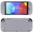PlayVital Hard Case for Nintendo Switch 2 with Extra Stand & Thumb Grip Caps | Split Design, Dockable Protective Full-Body Shell Cover for Nintendo Switch 2 | Solid Color Series, New Hope Gray