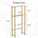 AmazerBath Bamboo Over The Toilet Storage Shelf, 2-Tier Over Toilet Organizer Rack, Freestanding Above Toilet Shelf for Bathroom, Laundry, Space Saver, Natural Color