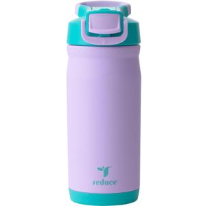 Reduce Hydrate Pro Kids 14oz Stainless Steel Insulated Water Bottle w/Straw  Spill Proof Tumbler for Kids  30 Hour Cold Retention  Dishwasher Safe Leak-Proof Design - Mermaid Purple