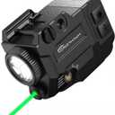 500 Lumens Tactical Weapon Flashlights Laser Sight - Rail-Mounted Light and Green Laser Light Combo for Pistol with Picatinny Rail and GL Rails - Magnetic Charging Port