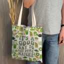 MAOFAED Its A Good Day To Get Some Matcha Canvas Tote Bag Matcha Lover Gift Shoulder Bag Handbag For Shopping Travel