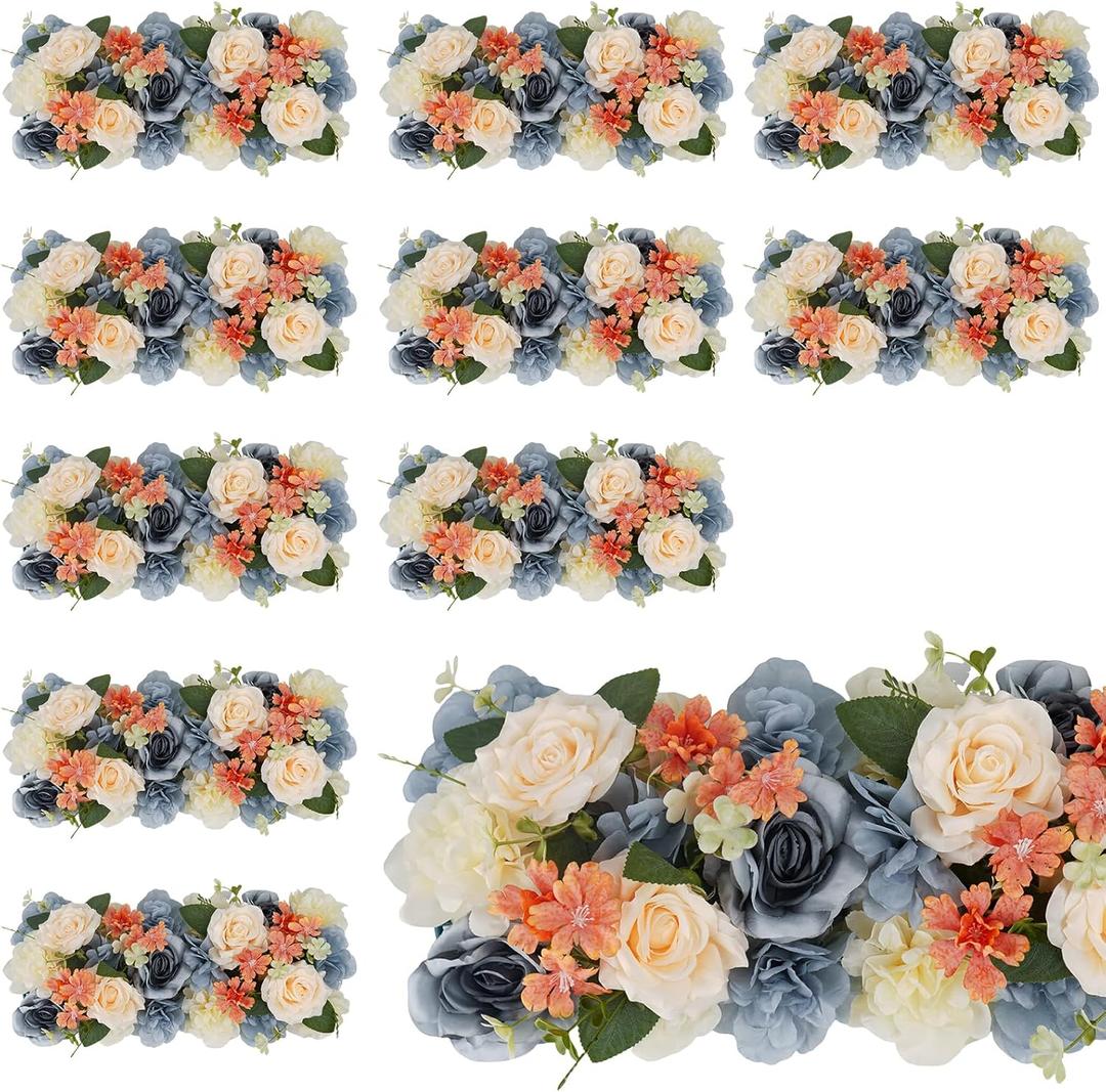 Flower Centerpieces for Tables - 10 Pack Wedding Arch Artificial Flowers Grey Arrangements Center Piece for Reception, Living Room, Kitchen, Dining Table Runner Decorations