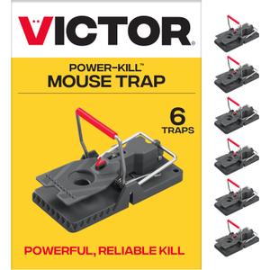 Victor Power-Kill Humane Mouse Traps M393SSR - 6 Easy Set, Reusable, Power-Kill Victor Mouse Traps